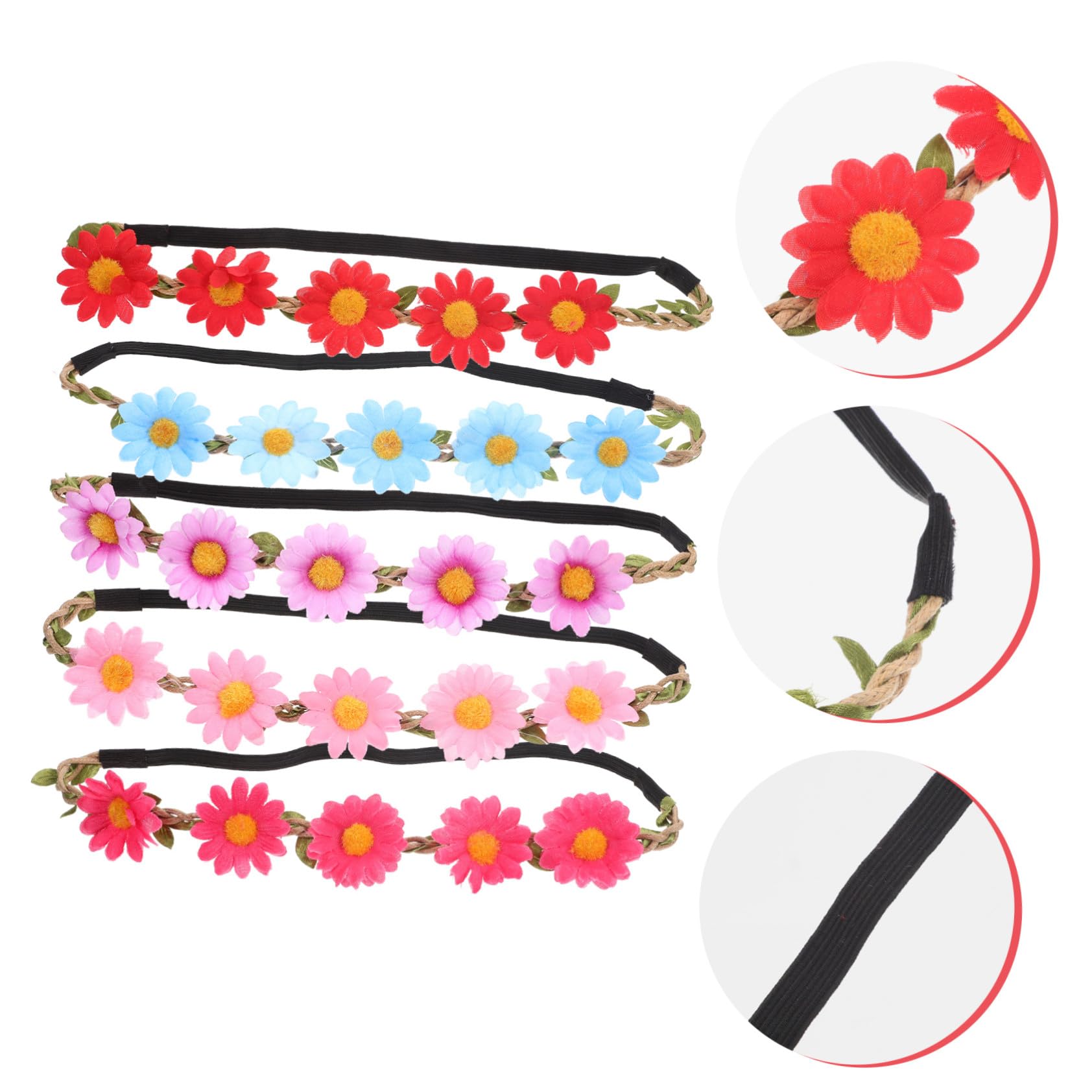 VICASKY 20 Pezzi Fasce con Fiori Girasole Colorati Cerchietti Elastici per Sposa e Feste Accessori Fotografici Eleganti per Matrimonio e Festival