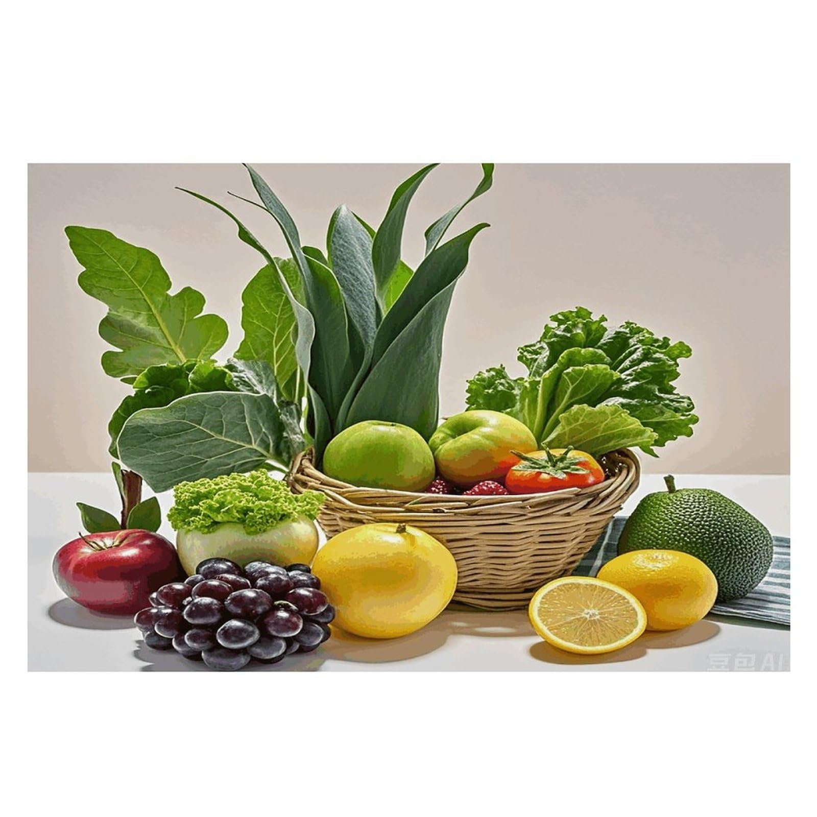 Fresh Fruits and Vegetables Placemats Heat Resistant Non-Slip Place Mats Washable Wipeable Table Mat Kitchen Dining Table Decoration Placemats Indoor Outdoor Place Mats 17.7’’×11.8’’