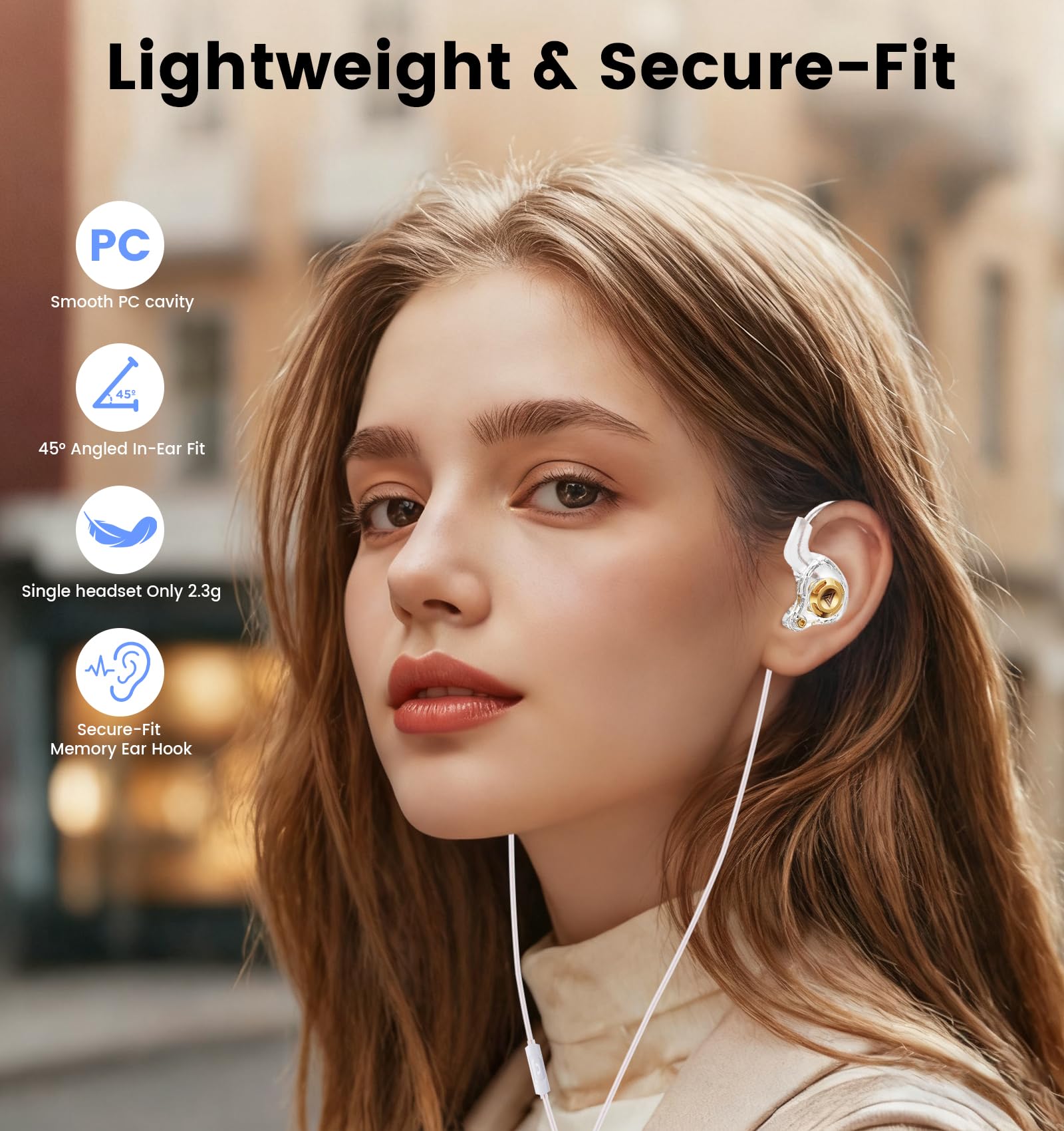 Casque de jeu filaire IEM avec 1DD, QKZ Ak6 SRS, écouteurs HiFi, son haute résolution cristallin avec microphone et nouveau pilote dynamique de 11 mm pour jeux, vidéomusiciens, chanteurs