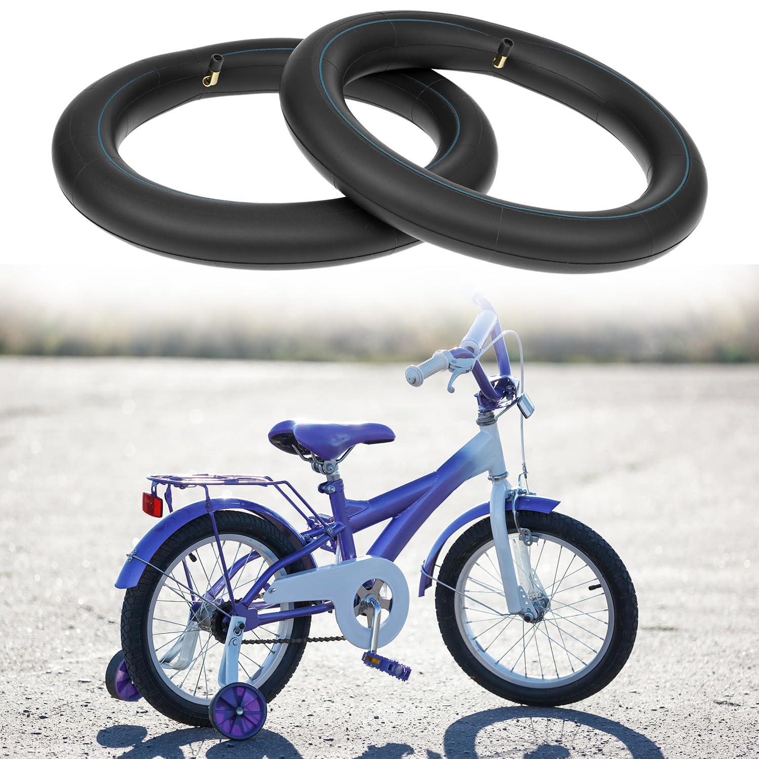 QWORK 2 Piezas 12.5x2.25 Cámaras de Aire para Bicicleta, 12 1/2 x 2 1/4 para Scooters Eléctricos