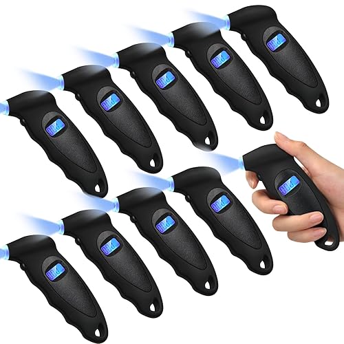 Miniatura 1 de 10 medidores digitales de presión de neumáticos, 150 PSI, 4 ajustes para automóvil, camión, motocicleta, bicicleta con boquilla iluminada, LCD