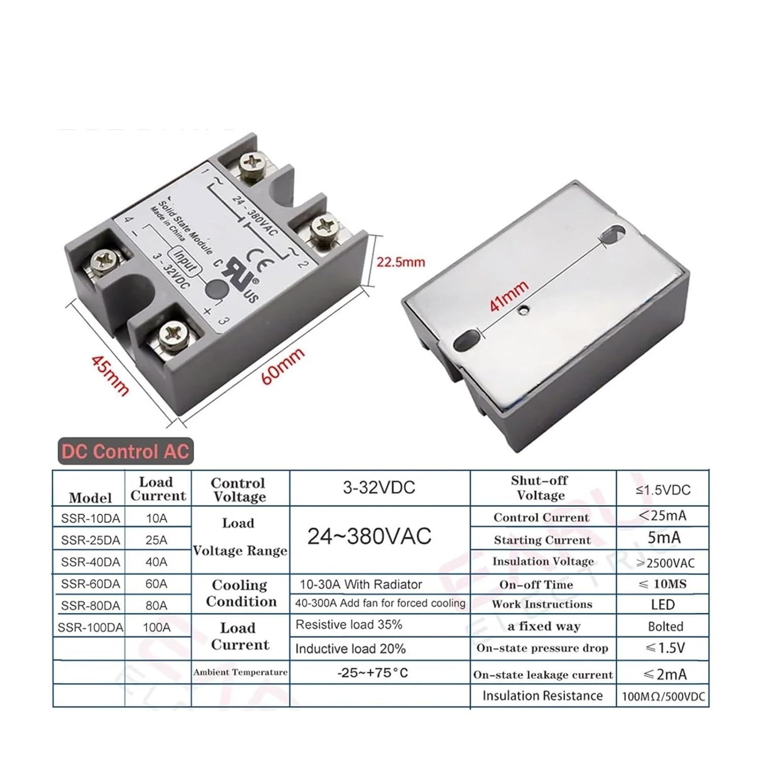 Digital Temperature Controller Thermostat C100 + Max 40A 40DA Relay + K Thermocouple M6 1M Probe with Heat Sink(SSR 40DA 2Pcs)