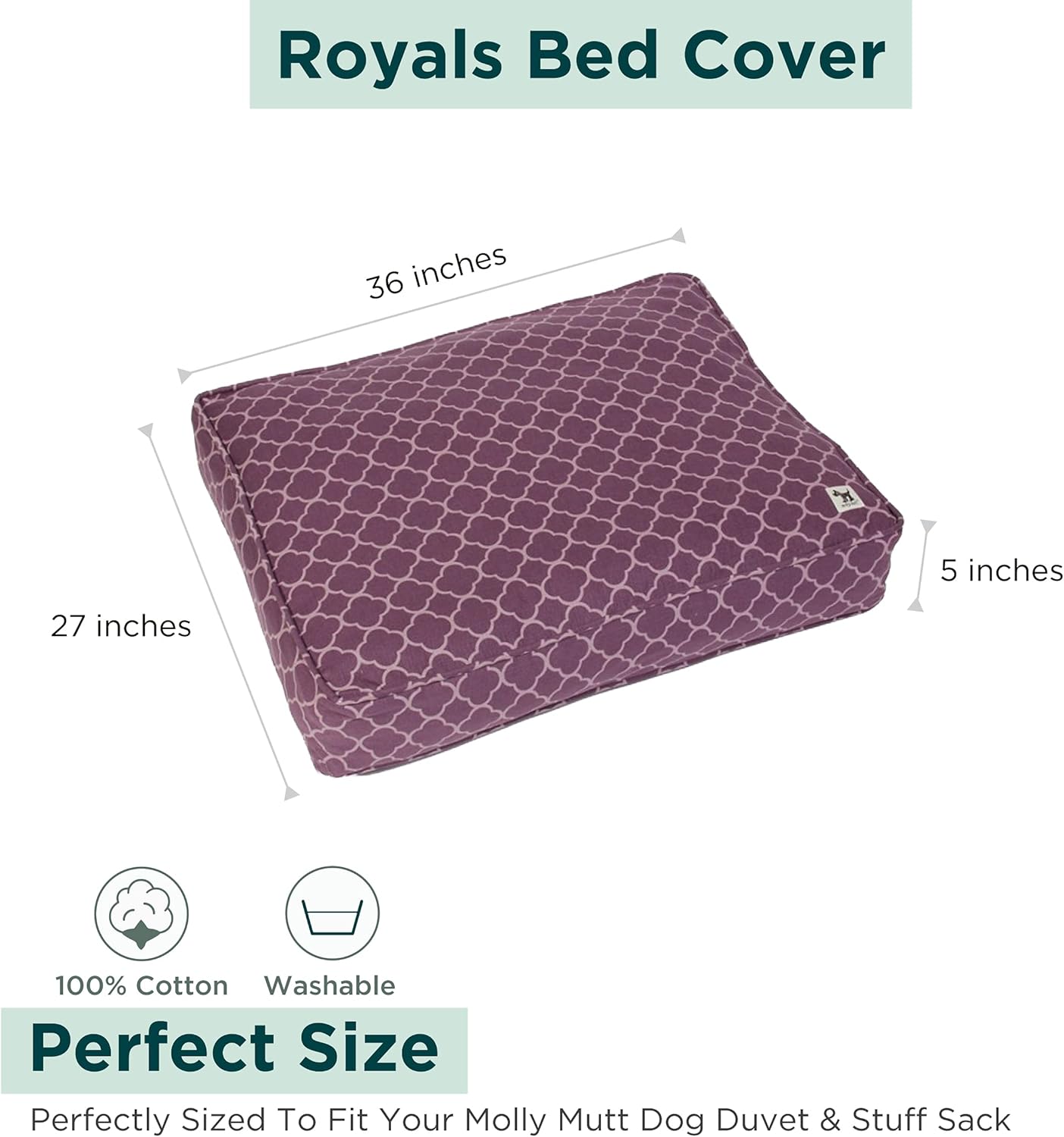 Molly Mutt Medium to Large Dog Bed Cover - Wild Horses Print - Measures 27”x36”x5’’ - 100% Cotton - Durable - Breathable - Sustainable - Machine Washable Dog Bed Cover : Pet Bed Covers : Pet Supplies