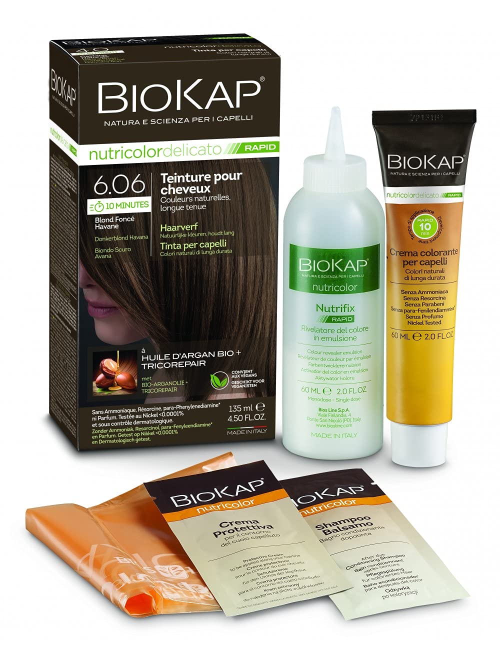 Coloration pour cheveux Nutricolor Delicato Rapid Blond foncé havane 6.06