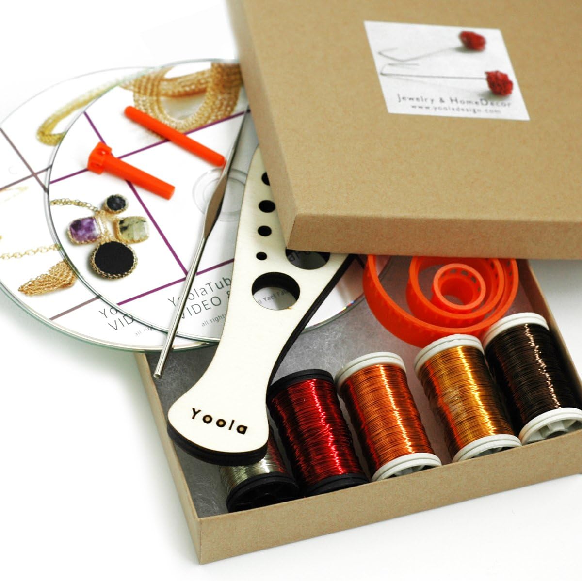 Wire Crochet Jewelry Making kit, All The Knowledge and Supply You Require to Successfully Make 4 of Yoola's top Jewelry Designs, Topaz kit