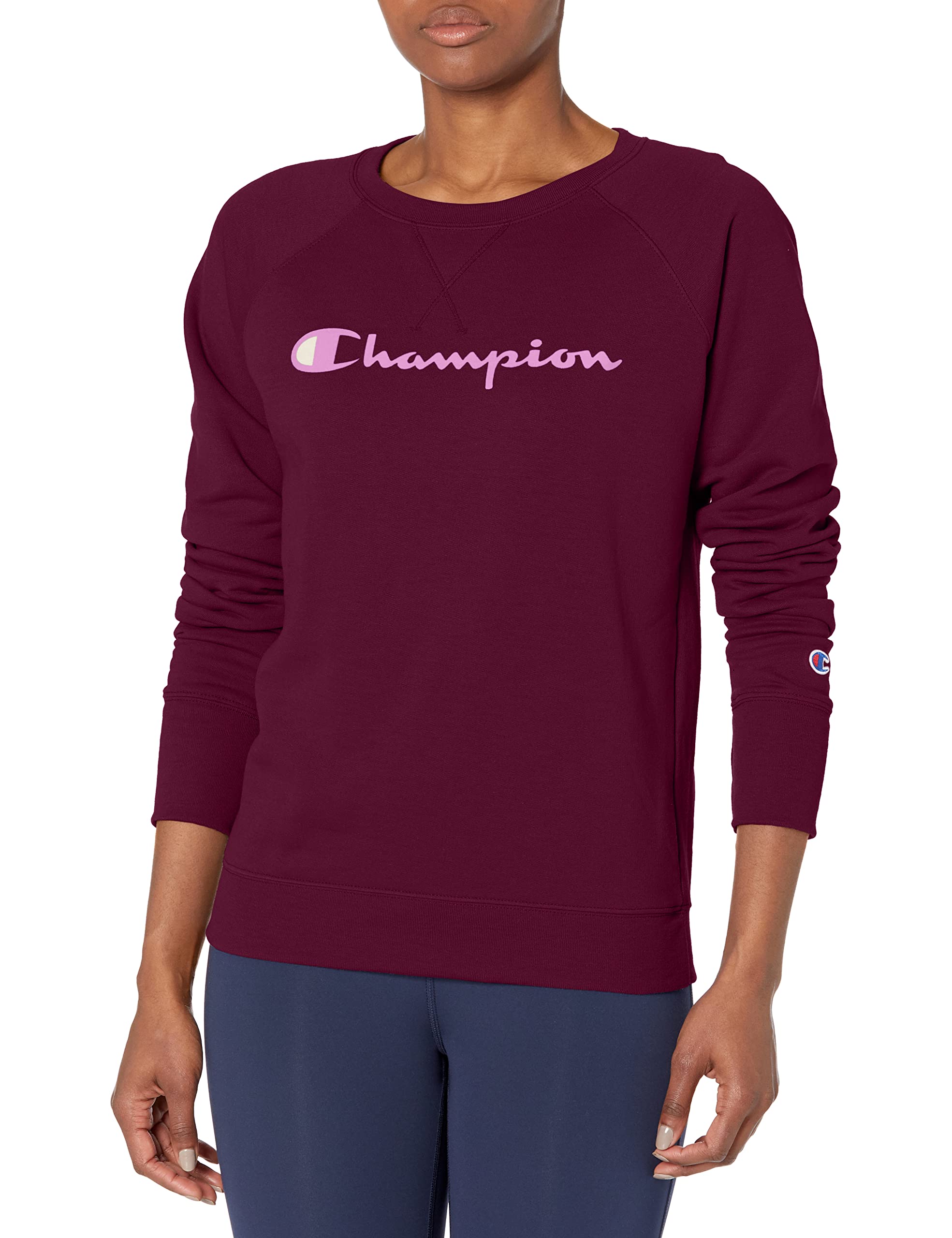 Championwomens Champion Womens Powerblend Crew Screen Print Script