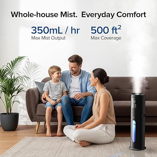 Miniatura 6 de Humidificadores inteligentes para dormitorio, habitación grande con humidificadores de 7L1.85 galones, 4 niveles de niebla, aplicación inteligente y