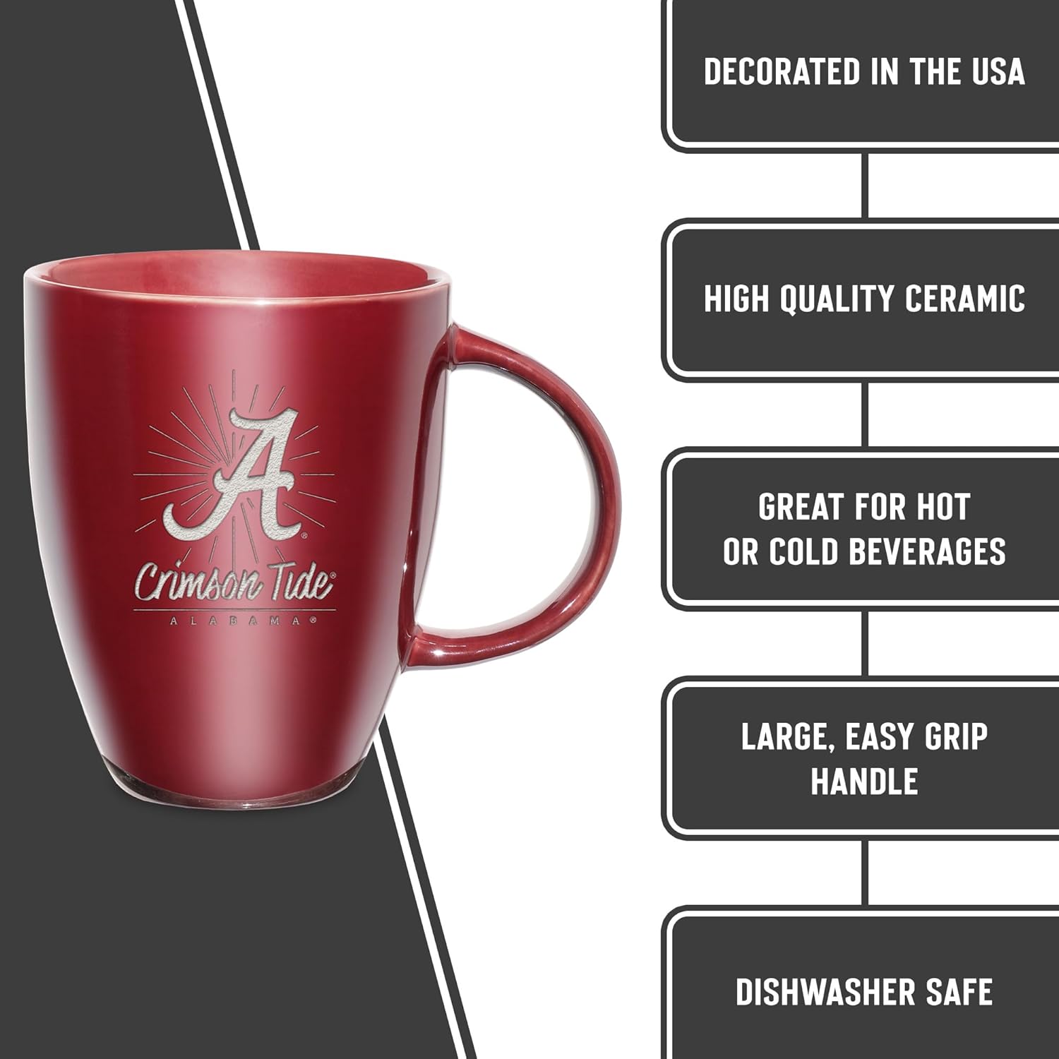 Rico Industries NCAA 18oz Laser Engraved Ceramic Lustre Mug - Coffee-Tea - Image 5