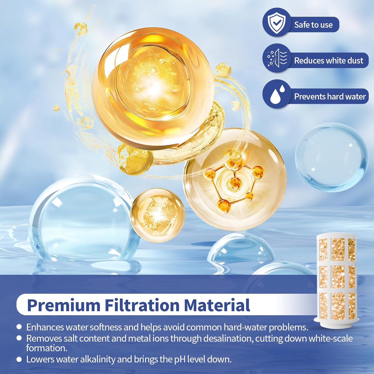 4 Pack Demineralization Cartridge Filter for Humidifier Compatible with Dreo Humidifiers HM512S/HM612S/HM713/HM713S/HM813S/HM717S, Reduce Minerals, Filter Hard Water, Eliminate White Dust