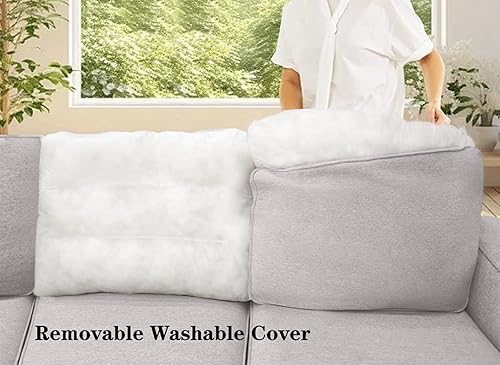 Miniatura 7 de Legend Vansen Sofá modular modular en forma de U con otomana, moderno sofá modular de esquina reversible para sala de estar (gris claro, sofá en