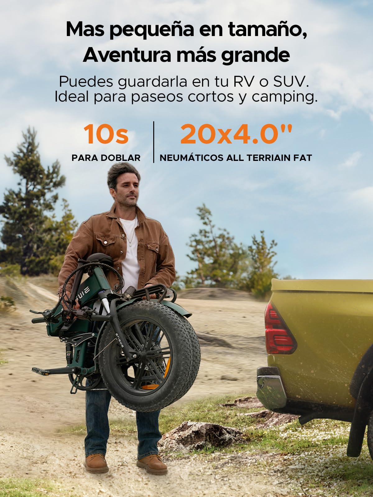 ENGWE Bicicleta eléctrica Plegable |768Wh 16AH Durabilidad 110KM | 20" × 4.0" Fat Tire Bicicleta Eléctrica | Sensor de Par | Suspensión Completa | 8-Velocidades | Engine Pro 2.0