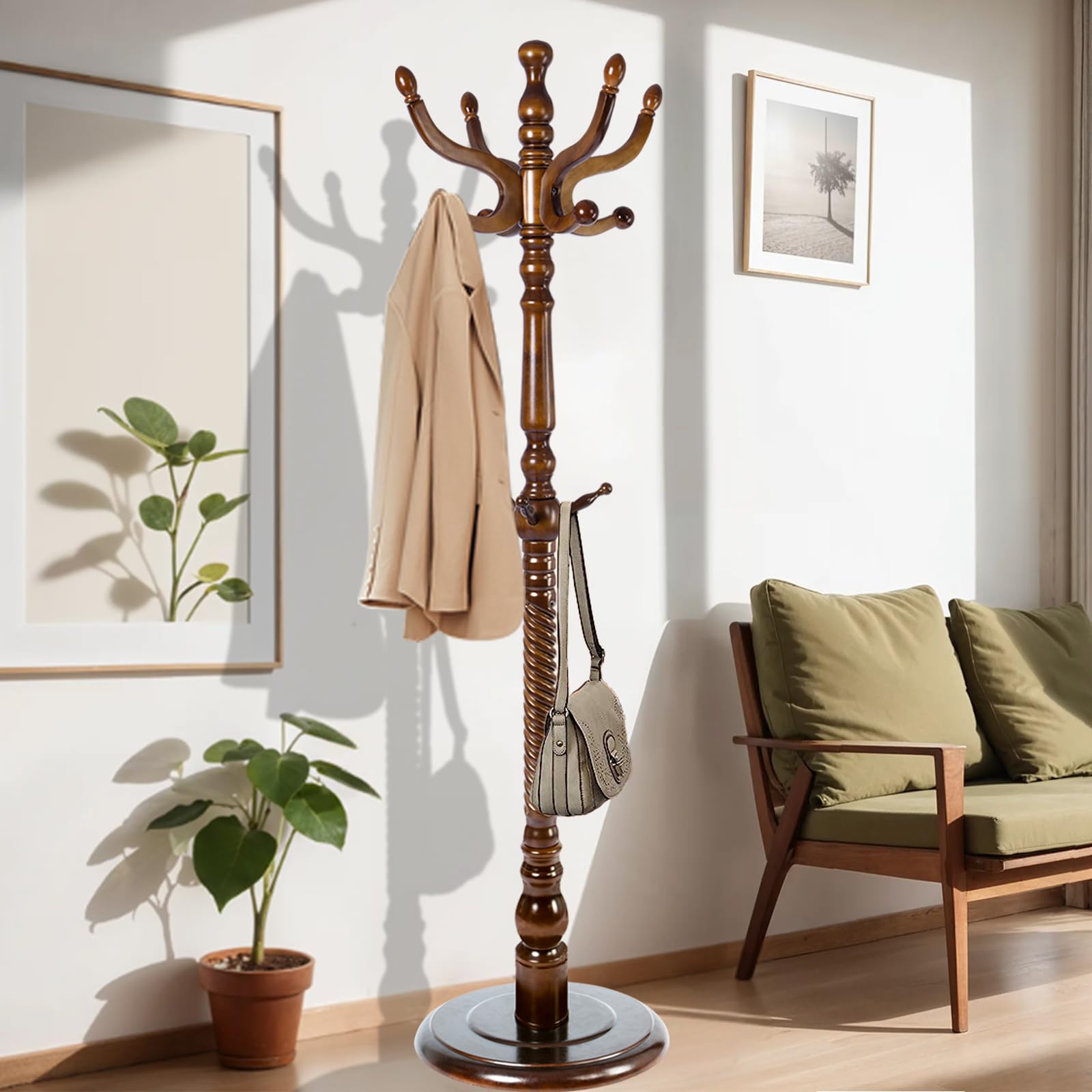 VEGNIC 73 in Wood Coat Rack