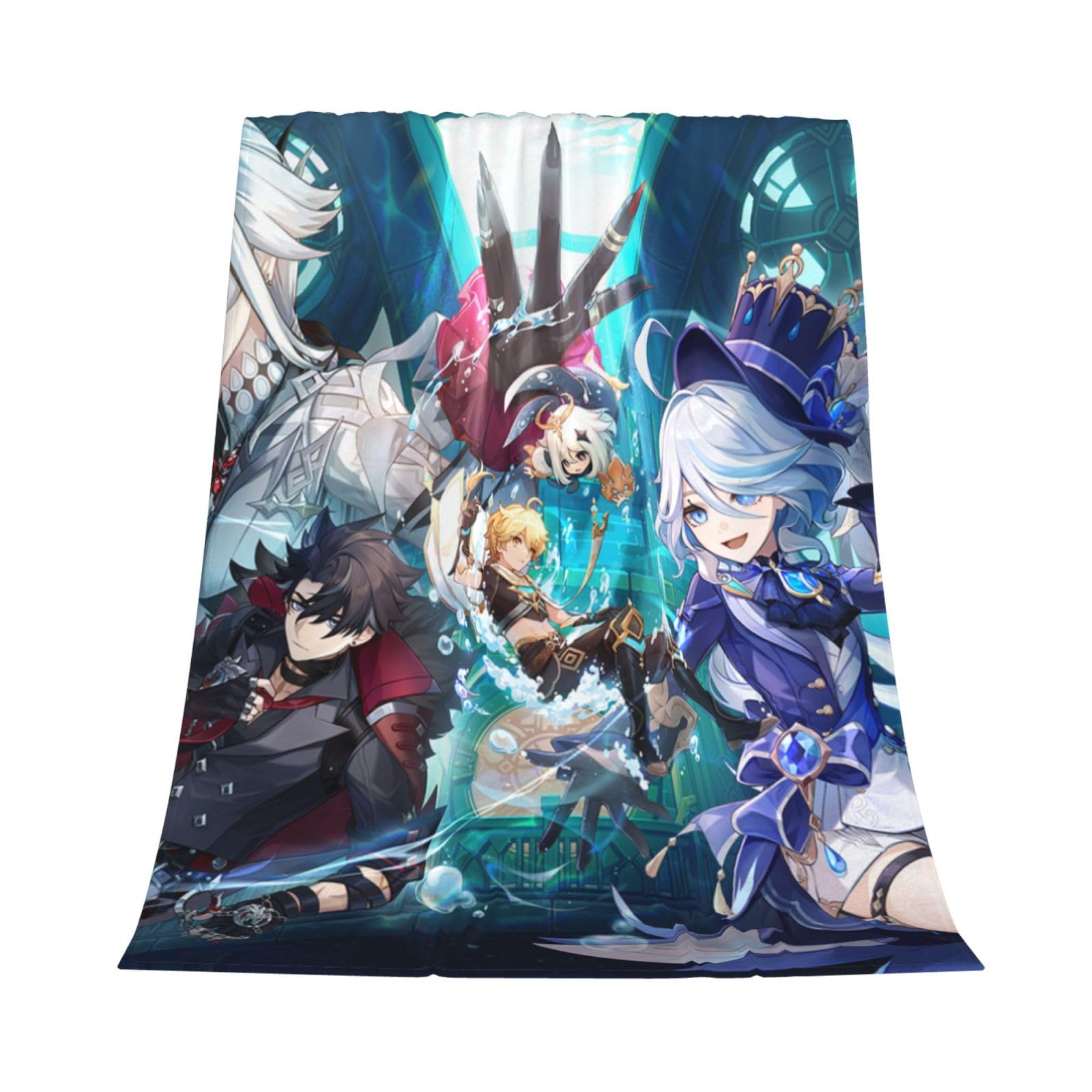Couverture Genshin Impact 152x203 cm moelleuse pour lit et canapé