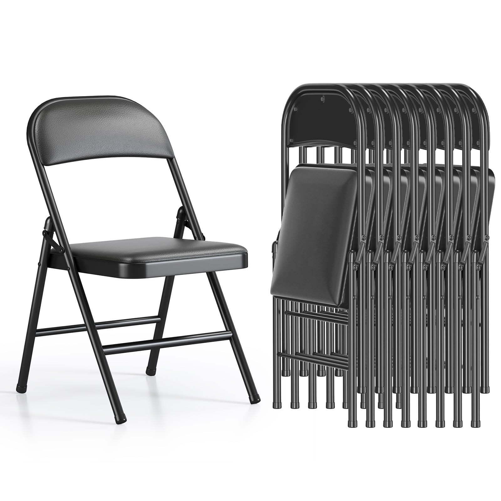 Asdsed Klappstuhl, Klappstuhl Gepolstert bis 158-240KG Tragfähigkeit, Klappstühle Metall mit Starker Stahlrahmen, Klappsessel für Küche, Esszimmer, Innen- und Außen