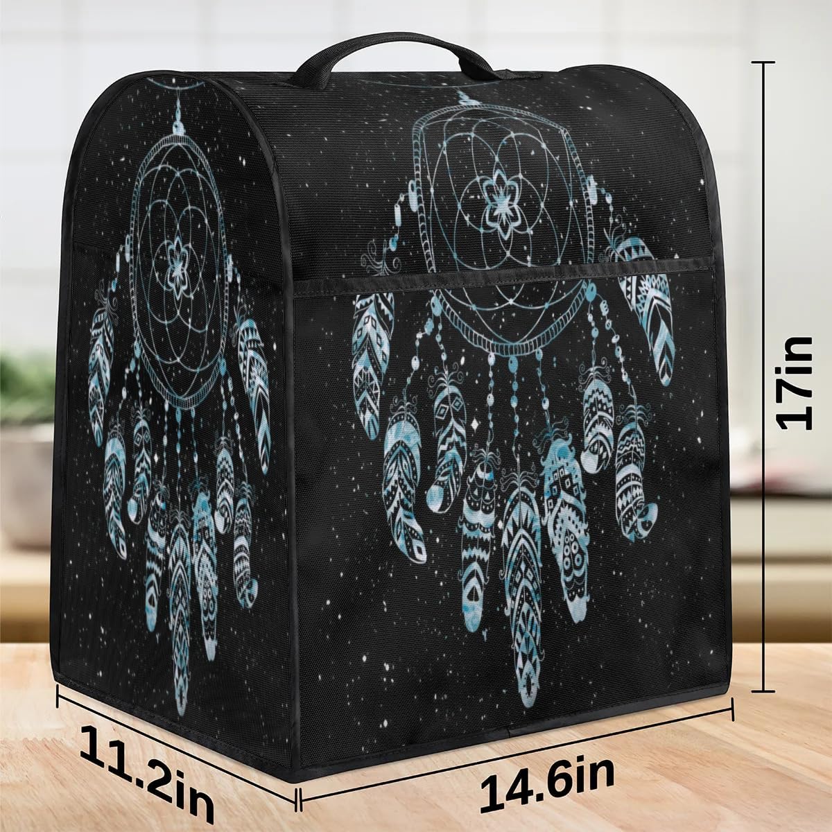 Dreamcatcher Feather Stand Mixer Cover Compatible with Kitchen Aid 6-8 Quart Bowl Lift Model, Waterproof Blender Appliance Organizer Bag for Coffee Maker