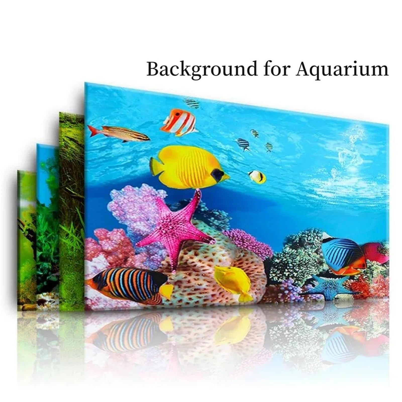 Immagine Di Sfondo Per Acquario Sfondo Acquario Adesivo 3D Poster Decorazione Acquario Piante oceaniche Paesaggio fronte-retro Accessori for ornamenti for acquari Per La Decorazione Di Acquari(Model A