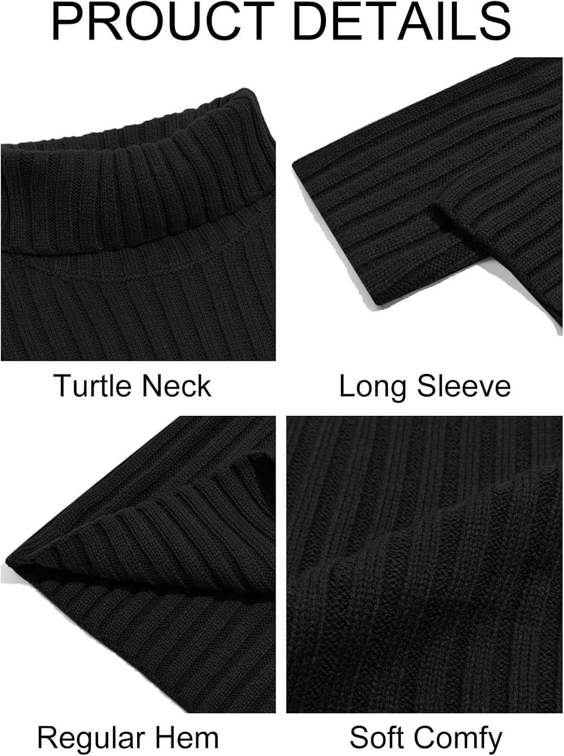 Runcati Mens Chunky Turtleneck Sweaters Cable Knitted Casual Slim Fit Fall Winter Warm Pullover Sweater