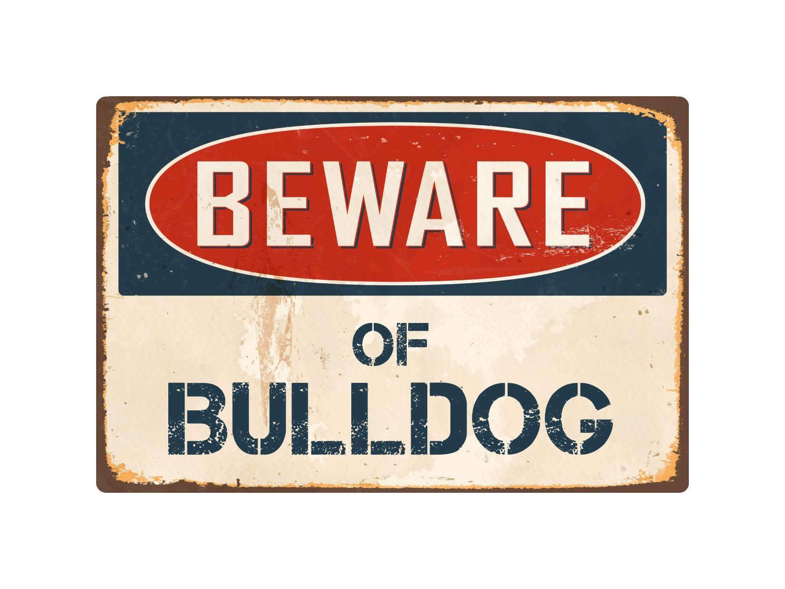 StickerPirate Beware of Bulldog 8” x 12” Vintage Aluminum Retro Metal Sign VS084-image-2