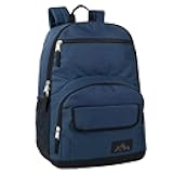 Multi Pocket Colorful Travel and College Backpacks with Padded Straps, Side Pockets (Navy)