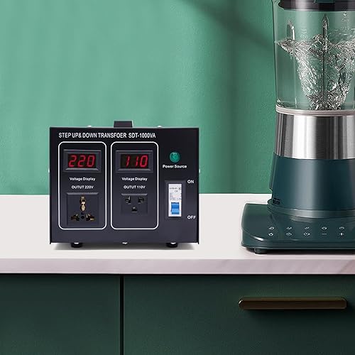 Miniatura 5 de Transformador elevador de 120 V a 240 V, convertidor de potencia de 1000 W 110 V a 220 V con cable de alimentación de 4.9 pies, inversor de