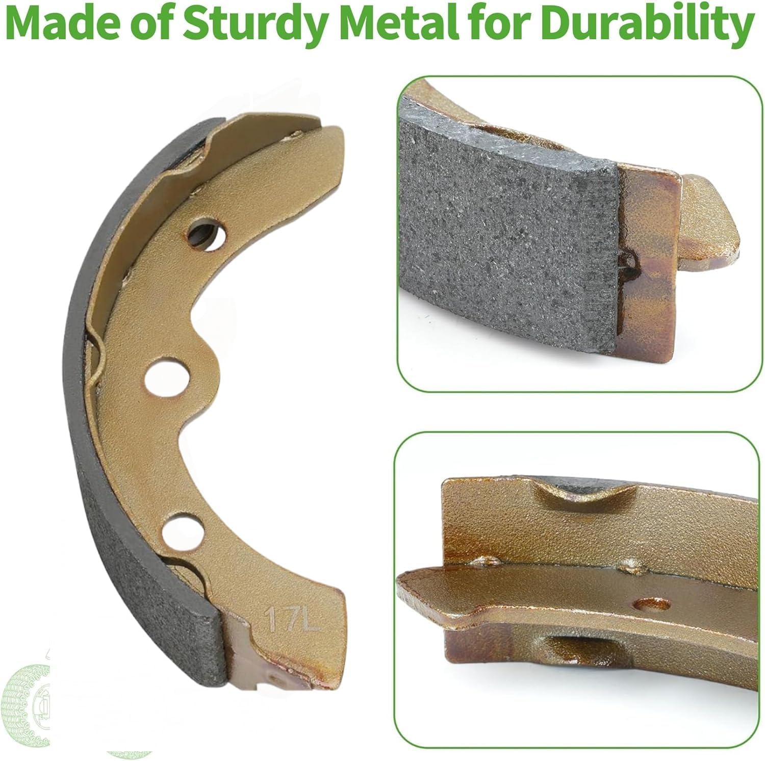 10L0L Golf Cart Brake Shoes, Replacement Brake Pads for Club Car DS&Carryall (Manual Adjust) 1981-1994, EZGO G&E 1982-1986, Yamaha G1 1979-1981, Columbia Par Car G&E 1986-2017