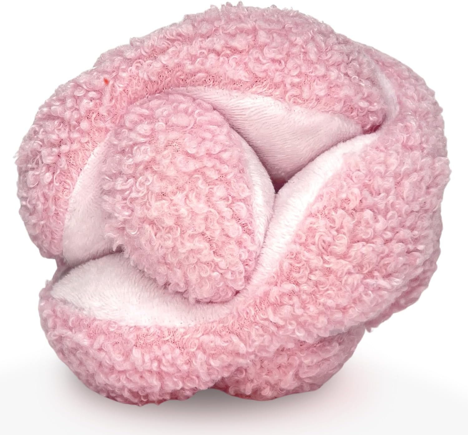 Glory To Dog Pink Snuffle Knot Interactive Dog Toy 4” Puzzle Ball with 8 Squeakers & Crinkle – Treat Hiding Enrichment Toy for Puppy & Small Breed Dogs – Durable Plush Sensory Play & Stimulation