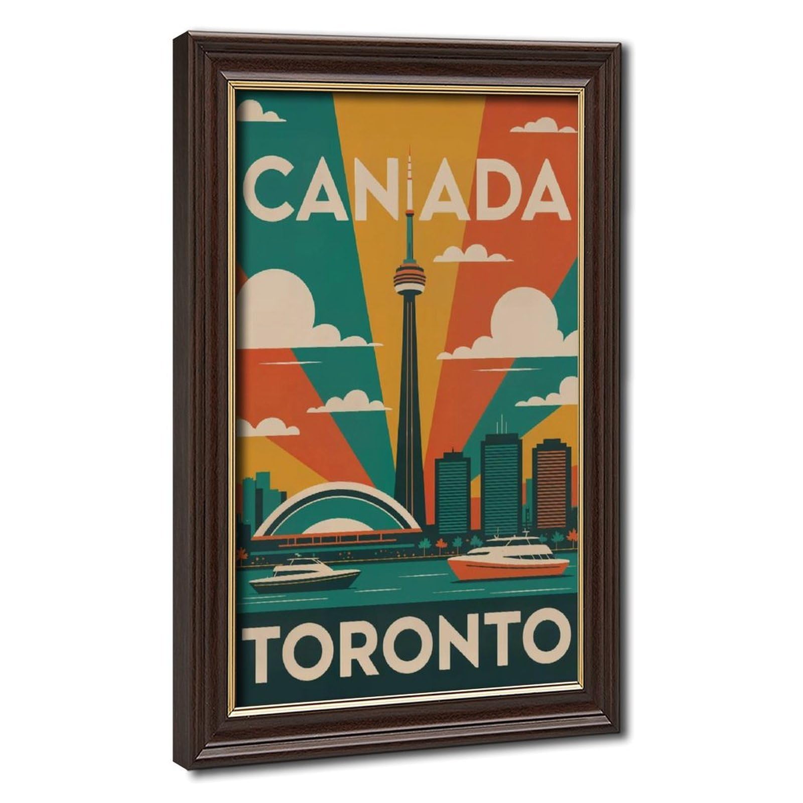 Bareronor Mokume Gane Frame-Style Toronto Canada Canvas Poster For Office Decor Gift