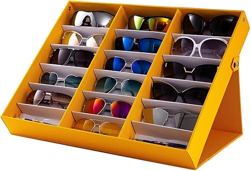 TRIUMPH VISION Organizador de lentes de sol, soporte para lentes de almacenamiento, estuche para lentes múltiples, caja para gafas con tapa