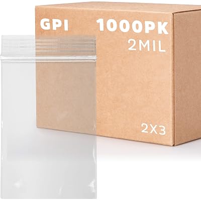 GPI - 1000 Count, 2" x 3" Clear Plastic Resealable Zip Bags, Bulk 2 Mil, Strong & Durable Poly Baggies with Resealable Zip Top Lock for Travel, Storage, Packaging & Shipping