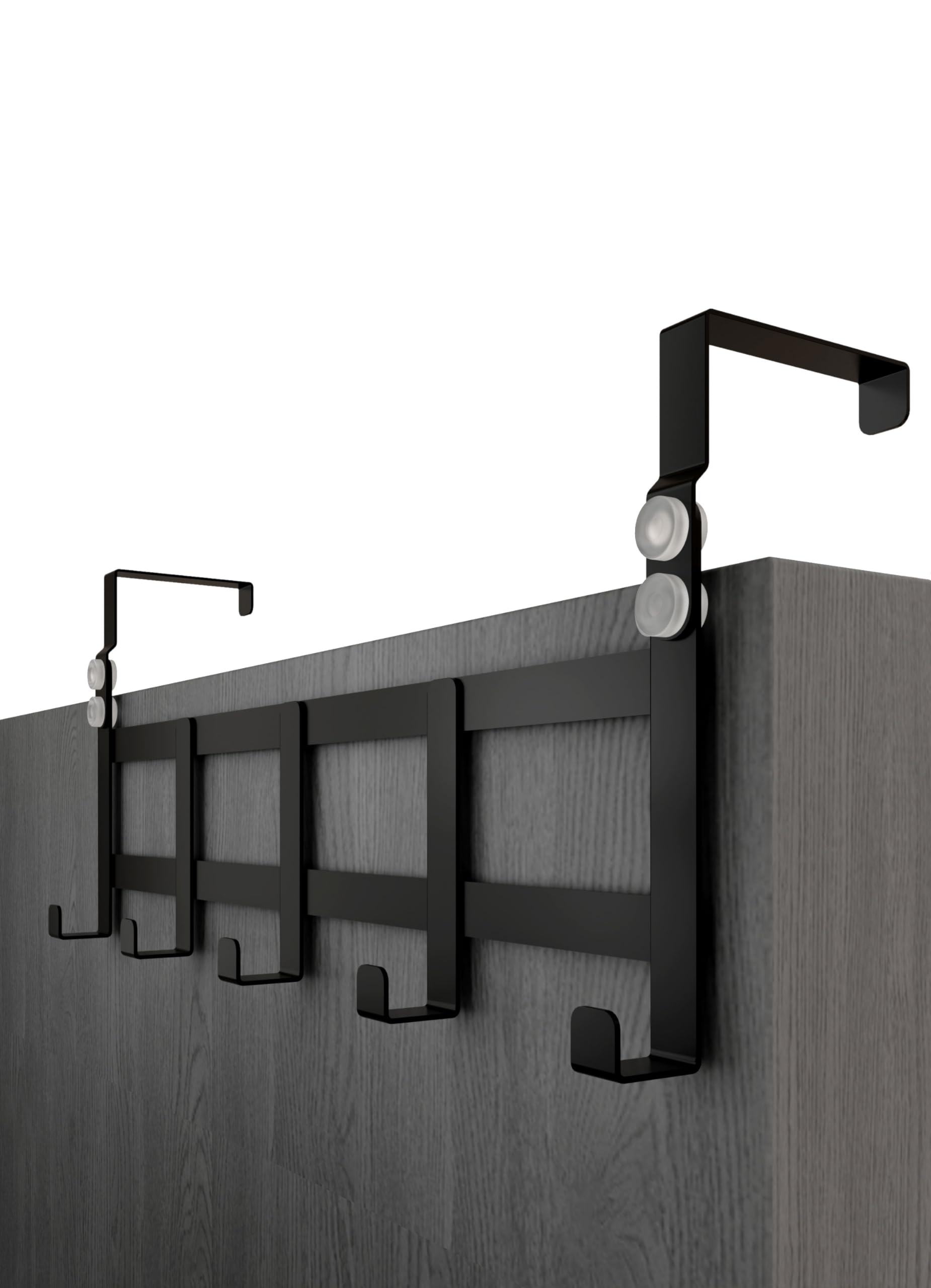 Menz Black Over Door Hanger – Coat Hanger For Door Depth 4.1 Cm (1.6") & 3.6 Cm (1.4"), Coat Hanger – Sturdy Hangers For Clothes Türhakenleiste Budget Schwarz_36mm Uk
