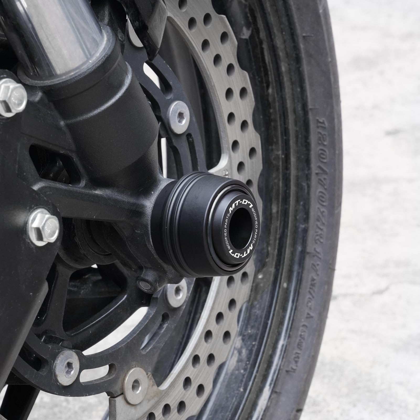 Für Yamaha MT07 MT-07 MT 07 FZ07 2014-2020 2021 2022 2023 2024 Motorrad Gabel Vorder- und Hinterradachse Slider Crash Schutzpad Zubehör (Schwarz)