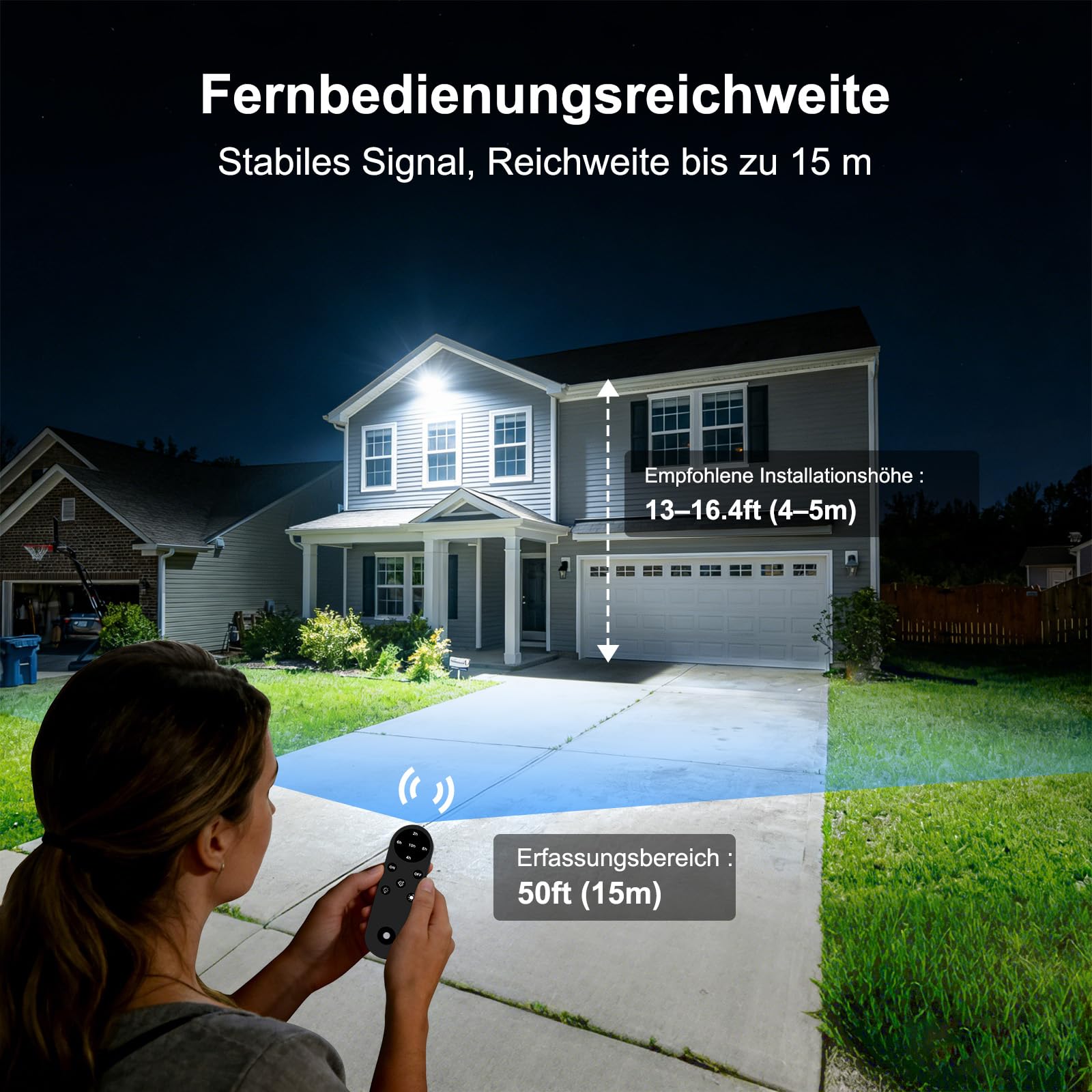 100W Dämmerung bis Morgengrauen LED Strahler Außen 2 Stück, 28000LM Flutlicht mit Fernbedienung & Dämmerungssensoren, 6500K Kaltweiß Straßenlaterne, IP67 Wasserdicht LED Fluter für Garten, Hof