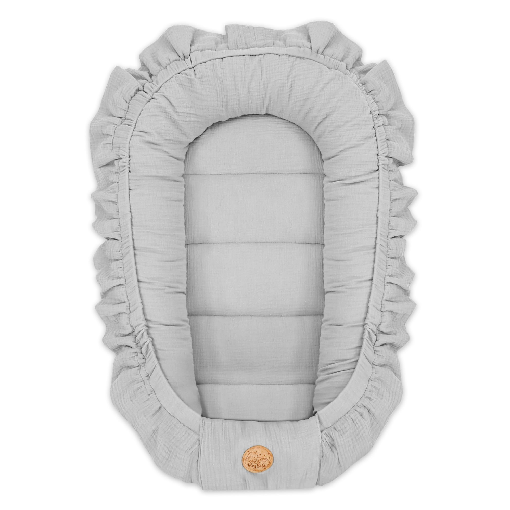 Riduttore lettino neonato - 90x50 cm baby nest trasportabile per neonati nido culla pod cocoonababy babynest antisoffoco Grigio Mussola B