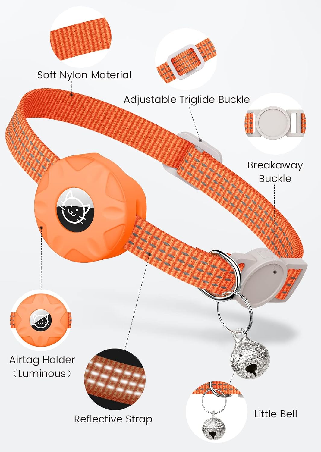AirTag Cat Collar, Reflective Kitten Collar Breakaway image 3