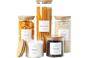 5 Pack Glass Jars with Bamboo Covers