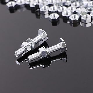 50 Pcs Bench Slats Replacement Kit - M6x35mm Galvanized Hardware Set for Metal Frame Benches - Fits 17mm-21mm Wood Slats Including Rustic Oak