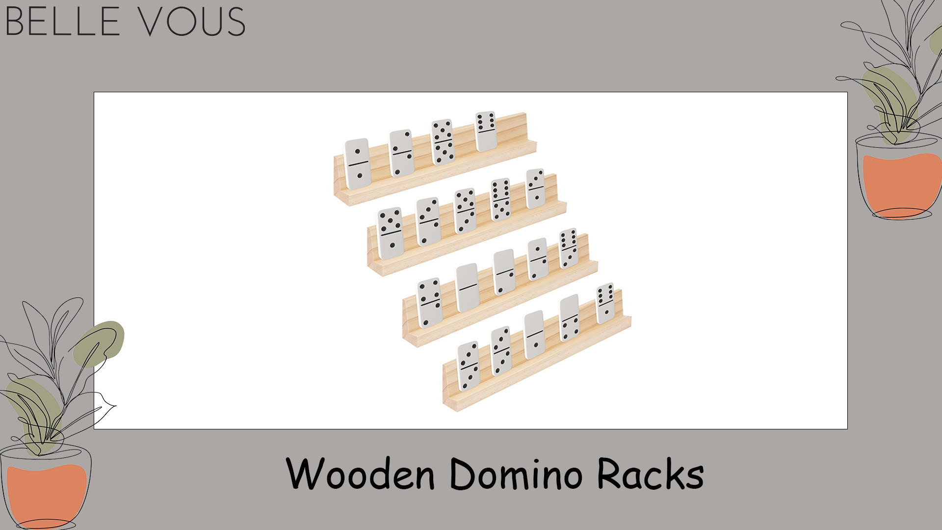 SOIMISS 8-tlg. Domino Halter Set Aus Holz - Ständer Für Dominosteine & Buchstaben | Spiel & Lern Zubehör