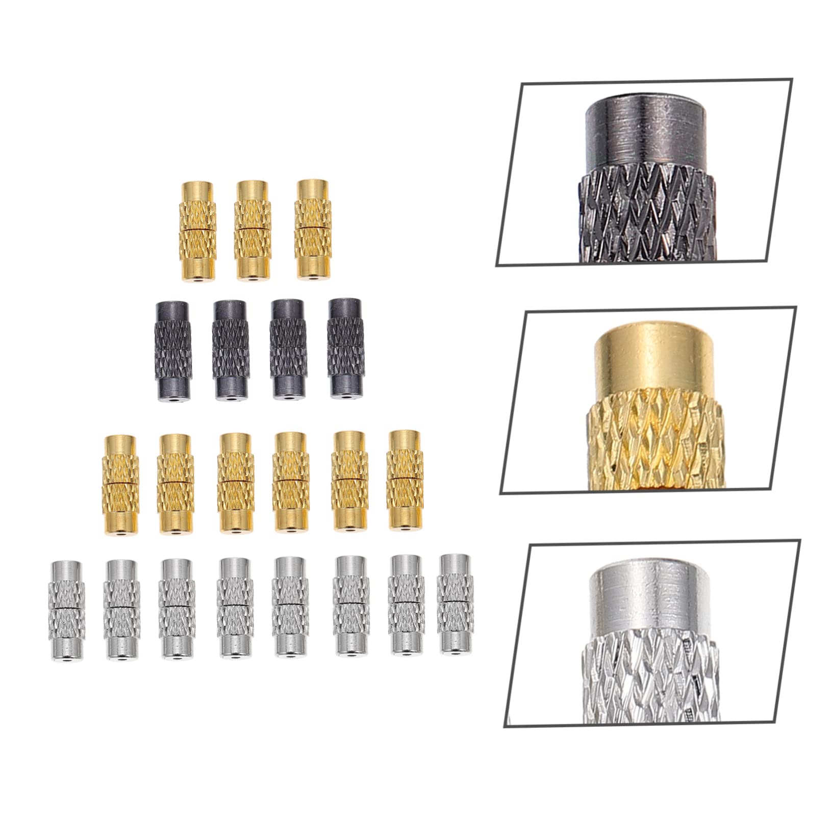 TEHAUX 2 Set Di Fibbie A Vite Per La Creazione Di Gioielli Per Collane Robusti Connettori Per Braccialetti in Ottone 120 Pezzi * 2