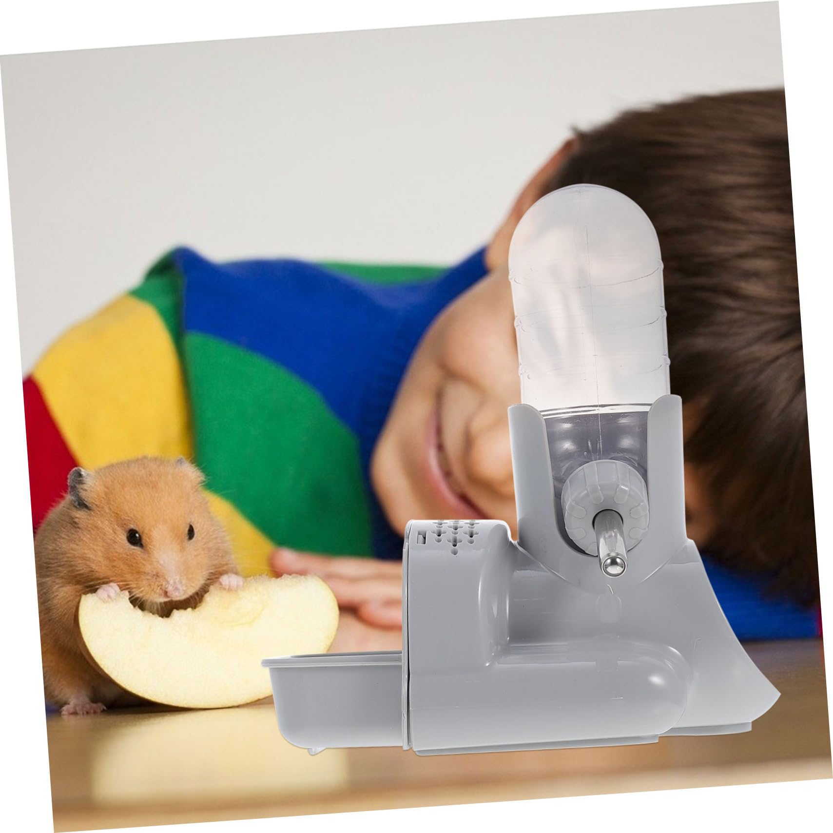 Abaodam Transparent Hamster Water Feeder Leakproof Automatic Water Dispenser with Bearings Non Slip Base for Hamsters Rabbits and Guinea Pigs