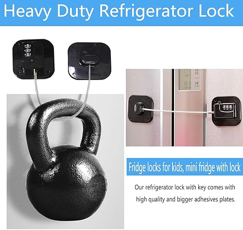 Miniatura 2 de YEYA Cerradura de puerta de refrigerador mejorada con combinación para adultos, cerradura para nevera, congelador, archivadores, cajones de