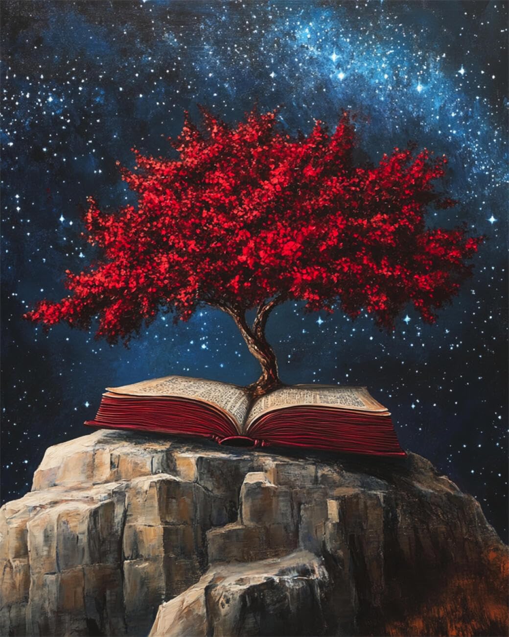 RKFLGEW DIY Bead Embroidery Kit Fantasy Tree 50x70cm