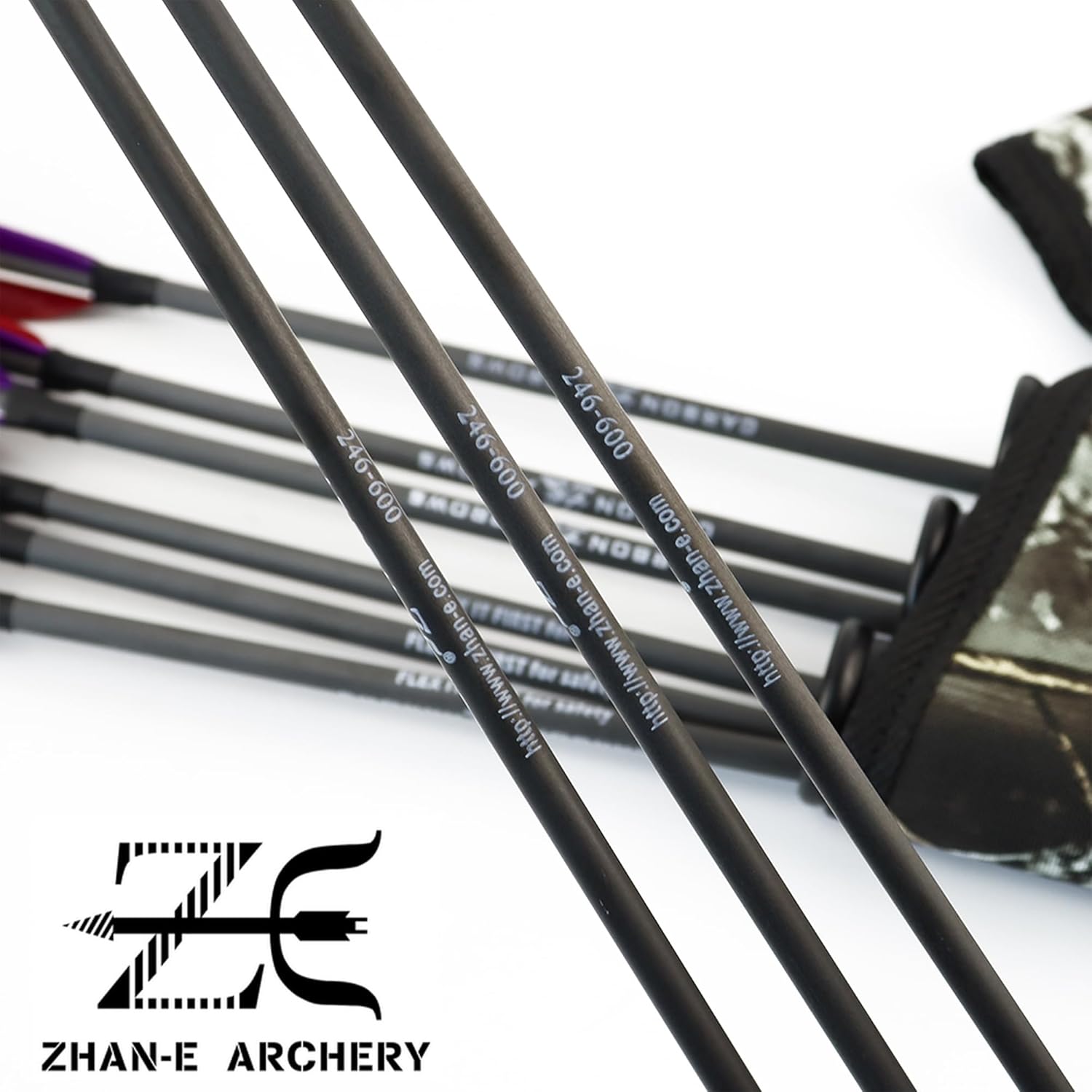 600 Spine Pure Carbon Arrows with Real Turkey Feathers Removable 100 Grain Tips Plastic Nocks for Archery Target Hunting