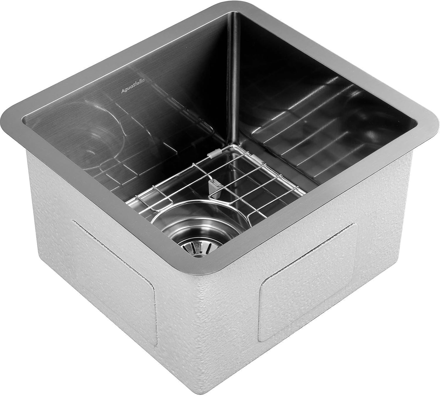 AguaStella AS1514MB Gunmetal Black Bar Sink and AS1010MB Matte Black Bar Faucet Combination - - 