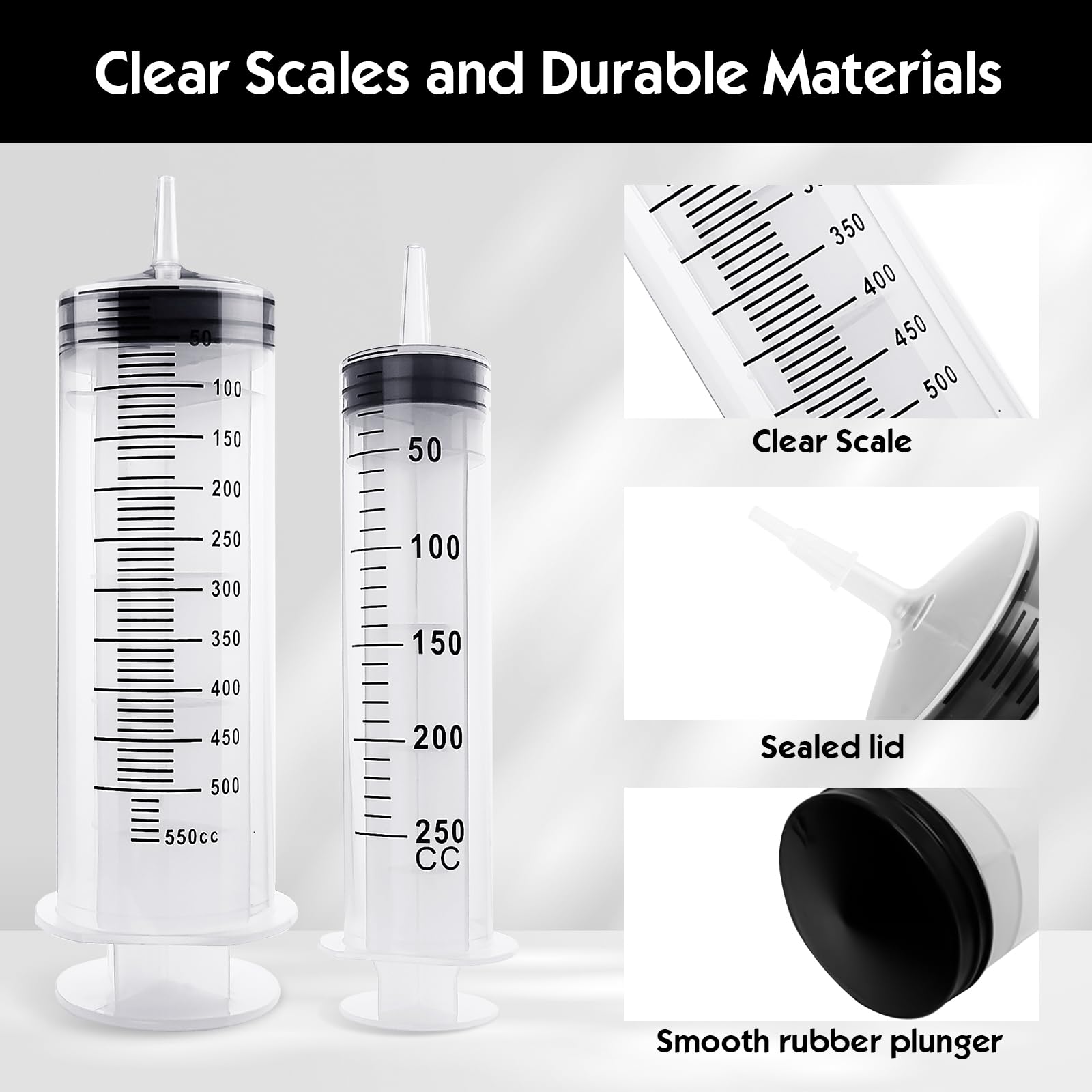 Samulee Jeringa de 550 ml + 550 ml, 2 jeringas con Manguera, Juego de jeringa dosificadora, jeringa dosificadora, jeringa Grande para Aceite de Motor, Laboratorio, alimentación Animal, jardín,