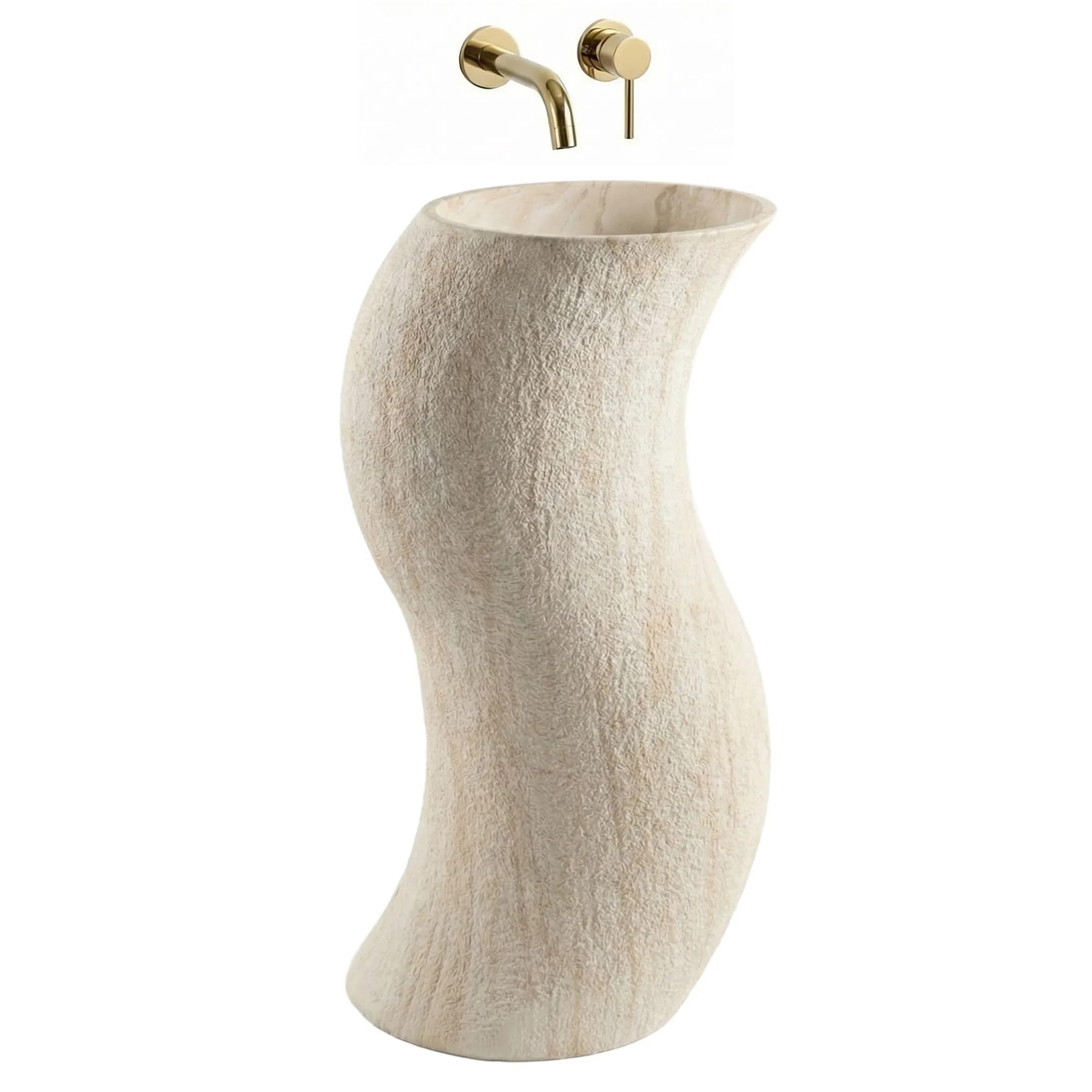 Lavabo De Pie Rea Melody Beige, Stone Imitation 49X39X84Cm