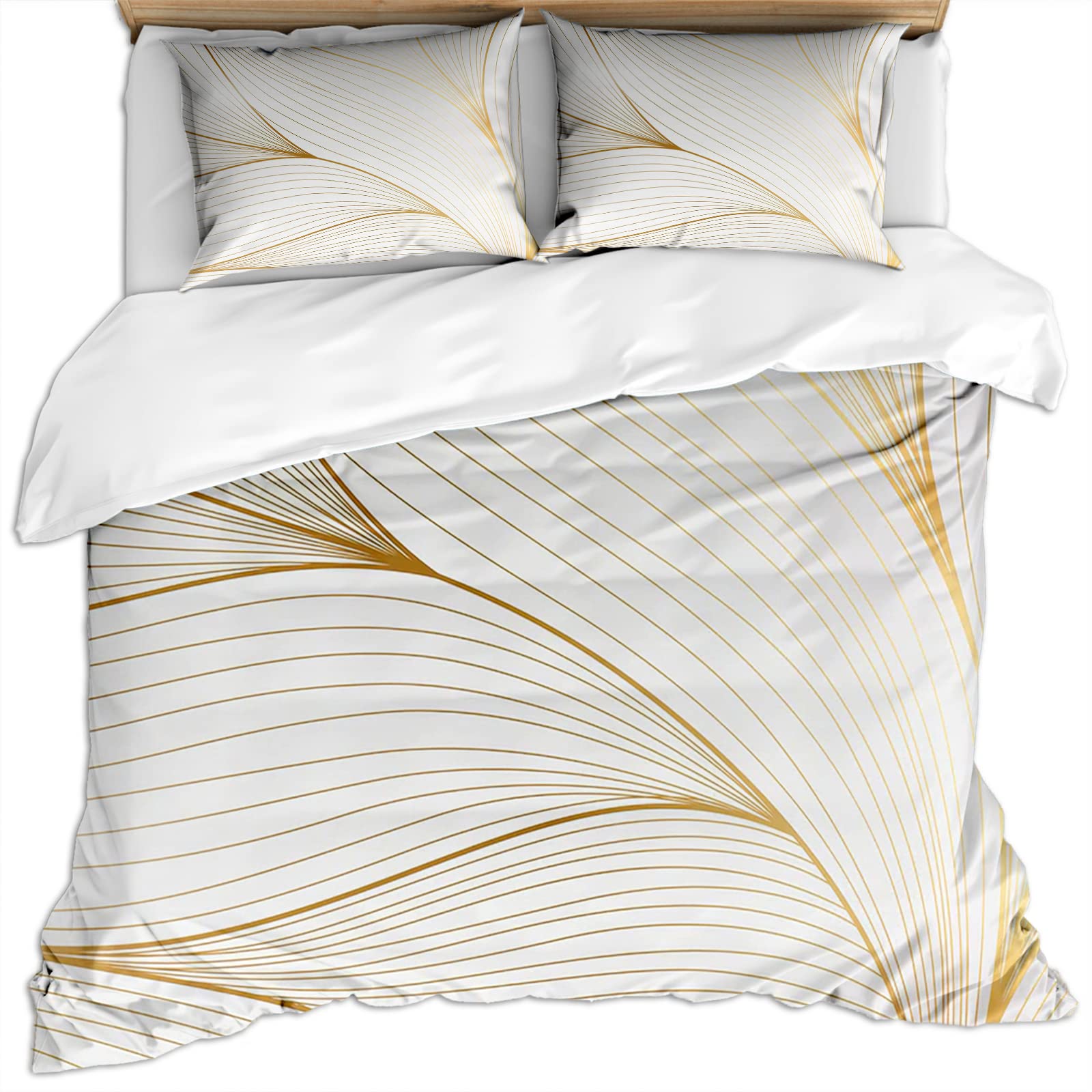Juego de ropa de cama 220x240cm con elegante estampado artístico de microfibra premium con cremallera