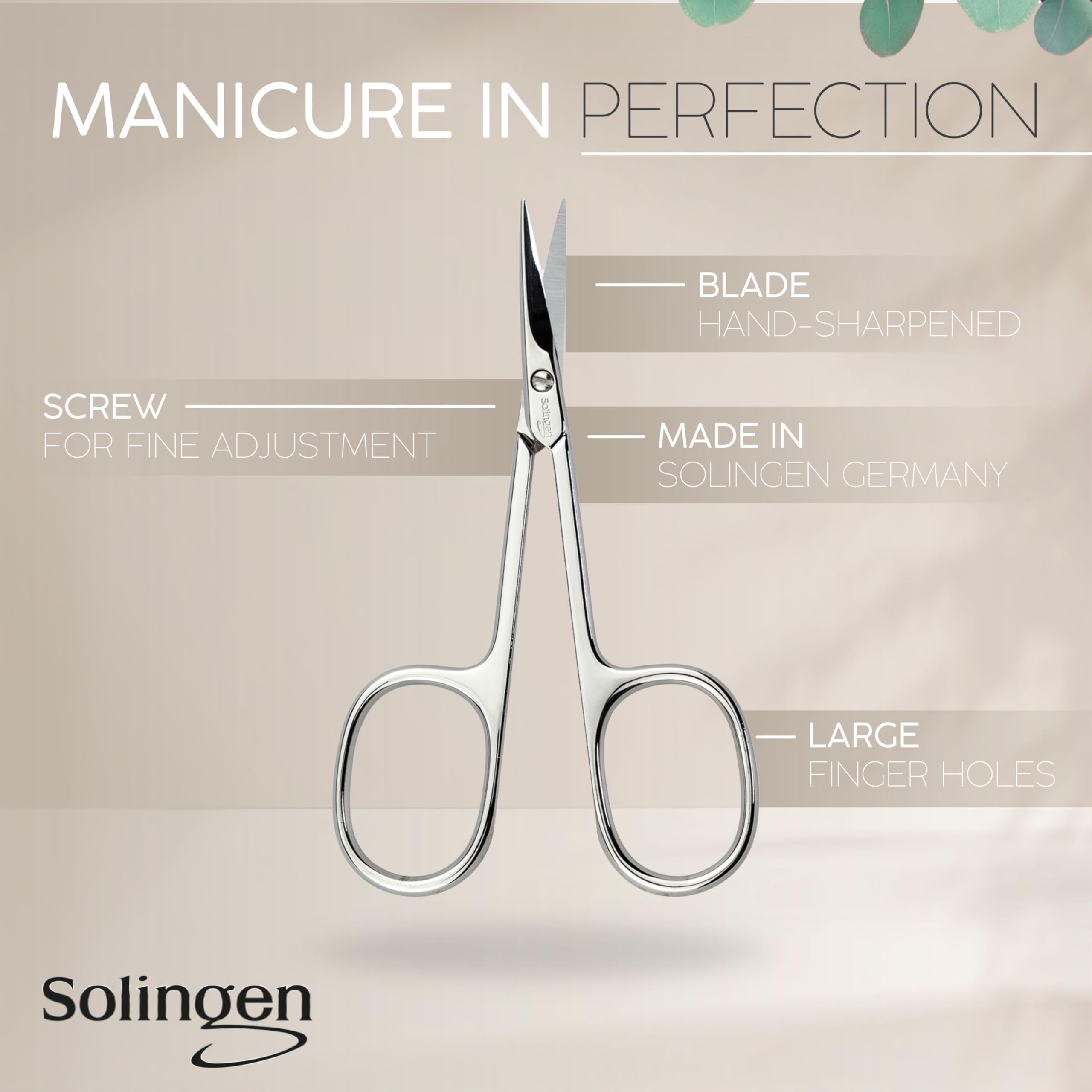 Solingen Set per Manicure da Uomo e Donna – Kit Professionale da 6 Pezzi. Include Forbicine e strumenti per Mani e Piedi con Custodia da Viaggio. Ideale per una cura precisa ed elegante delle Unghie