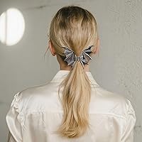 Vista 31 de Pinzas de pelo góticas de murciélago negro para mujeres y niñas, garra de pelo de murciélago gótico de aleación punk negra Y2K para decoraciones