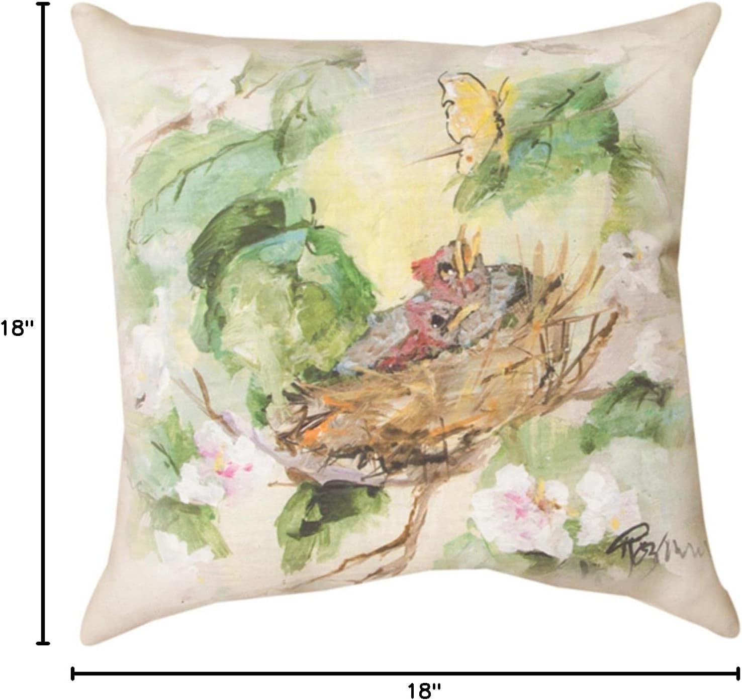 Cardinals In Flowers Climaweave Pillow