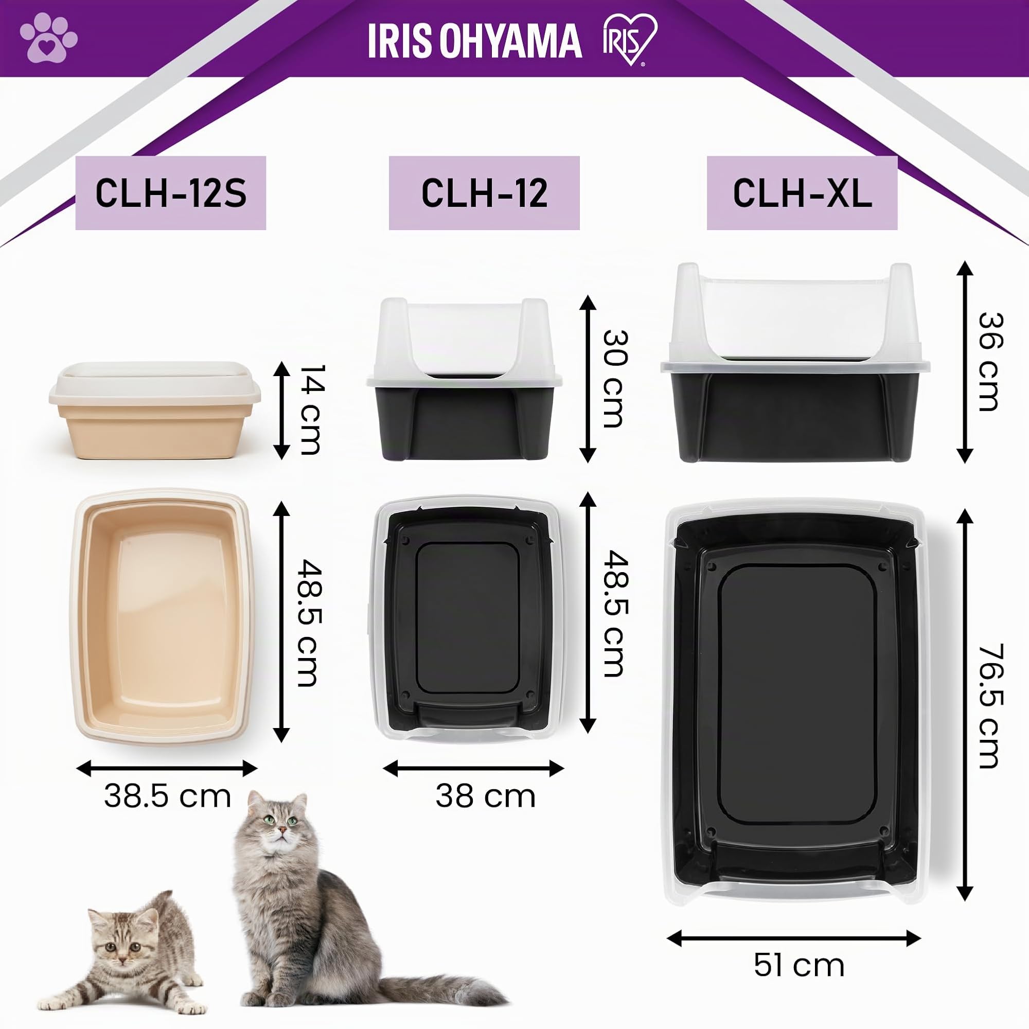 Iris Ohyama Arenero Gato con Pala, hasta 7kg, Gris, Caixa de areia para Gatos, Caja, para Gatos Grandes y pequeños, Cagadero, Caixa, WC, Fácil Limpieza, Libre de BPA, Cat Litter Box, CLH-12